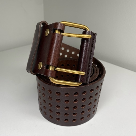 Yves Saint Laurent Accessories - Yves Saint Laurent Large Buckle Brown Belt